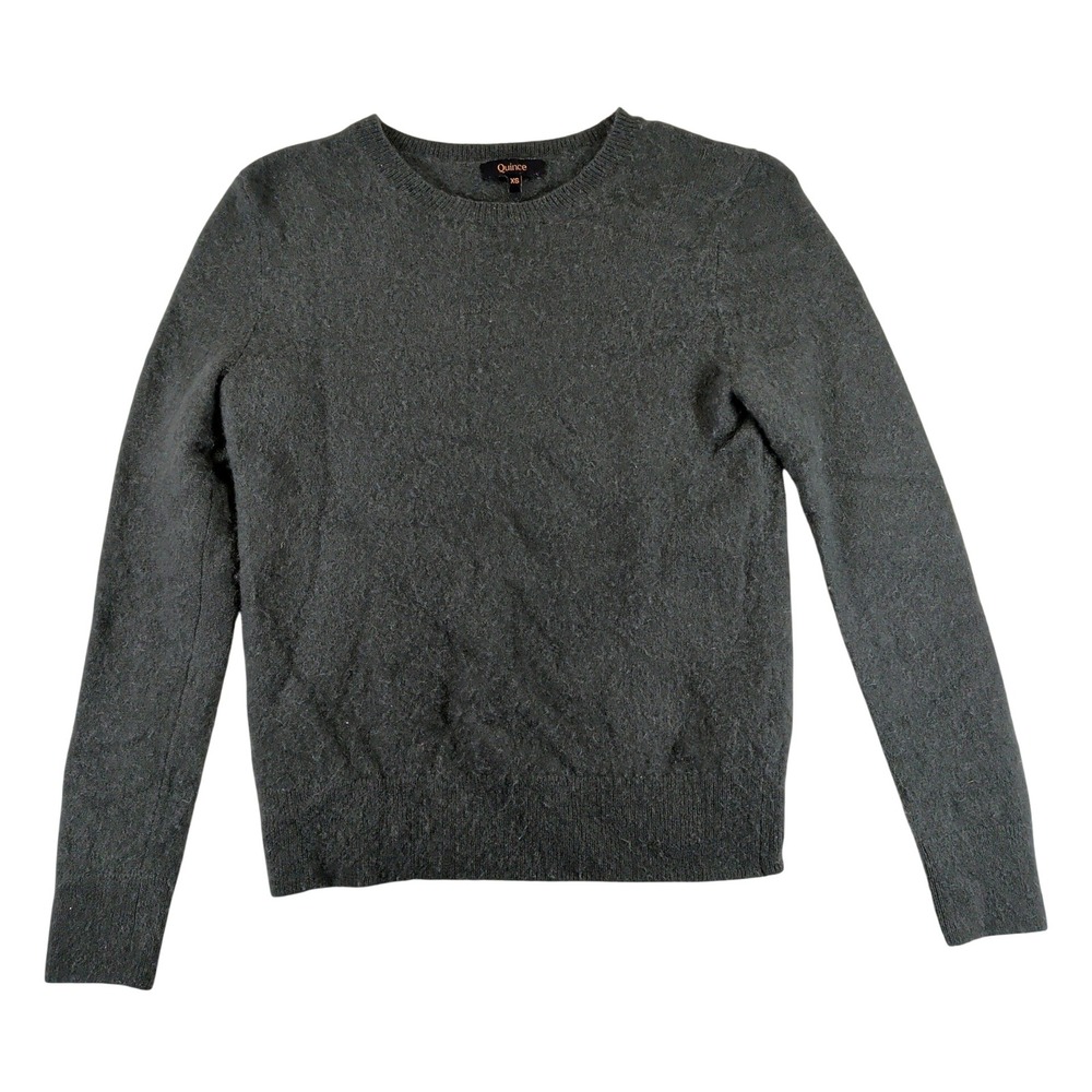 Quince Mongolian Cashmere Crewneck Sweater Moss Green XS SGK001 Womens
